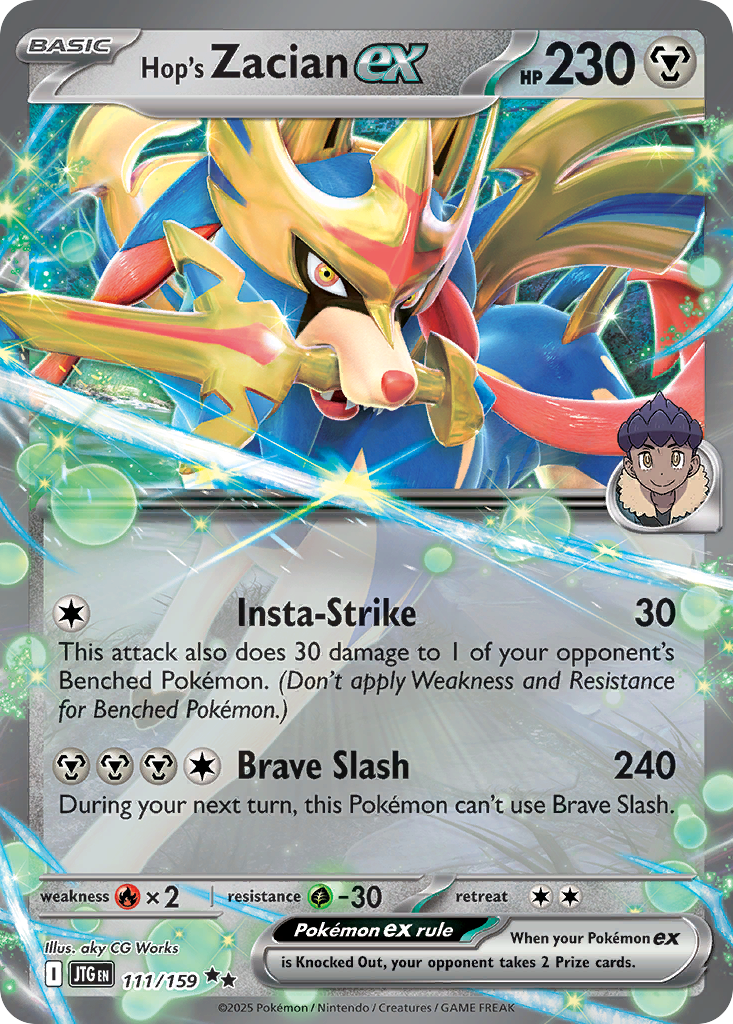 Hop's Zacian ex — Journey Together card #111 full image
