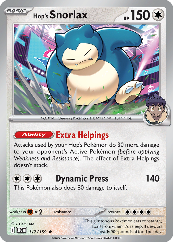 Hop's Snorlax — Journey Together card #117 full image