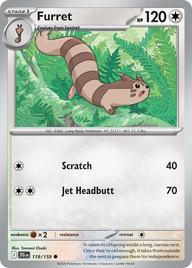 Furret — Journey Together card #119 full image