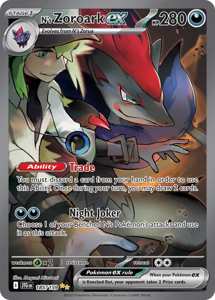 N's Zoroark ex — Journey Together card #185 full image
