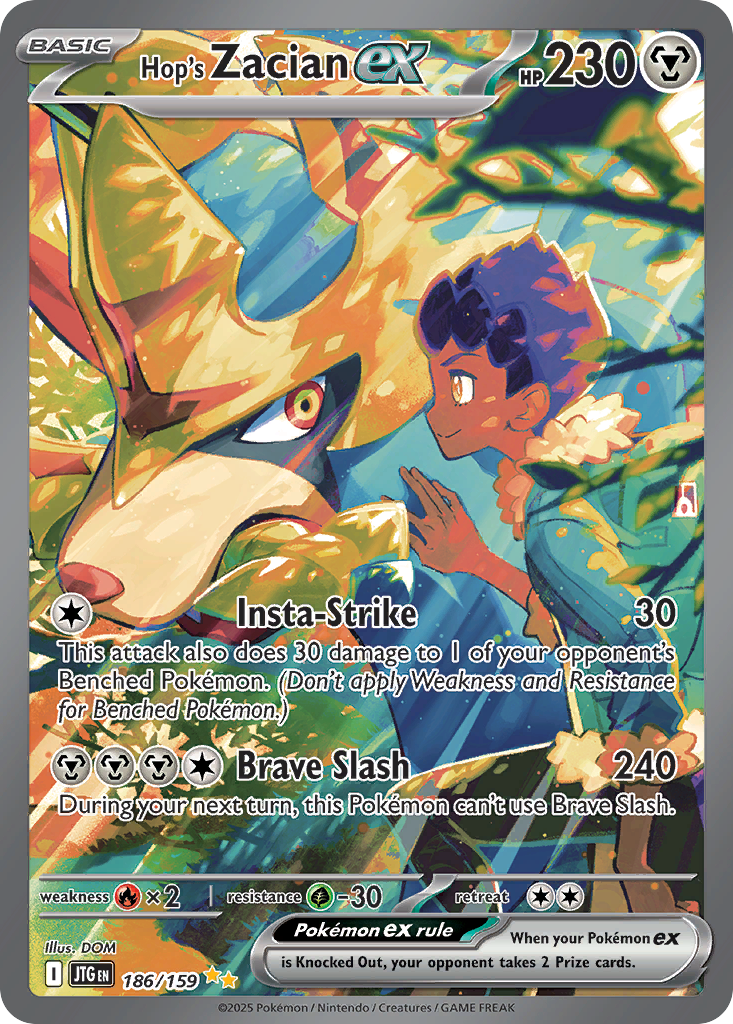 Hop's Zacian ex — Journey Together card #186 full image