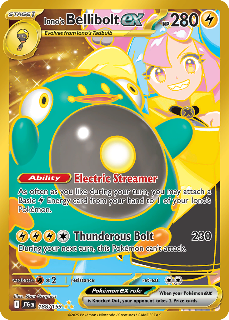 Iono's Bellibolt ex — Journey Together card #188 full image