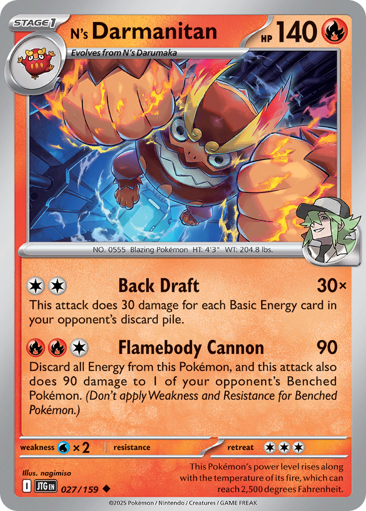 N's Darmanitan — Journey Together card #27 full image