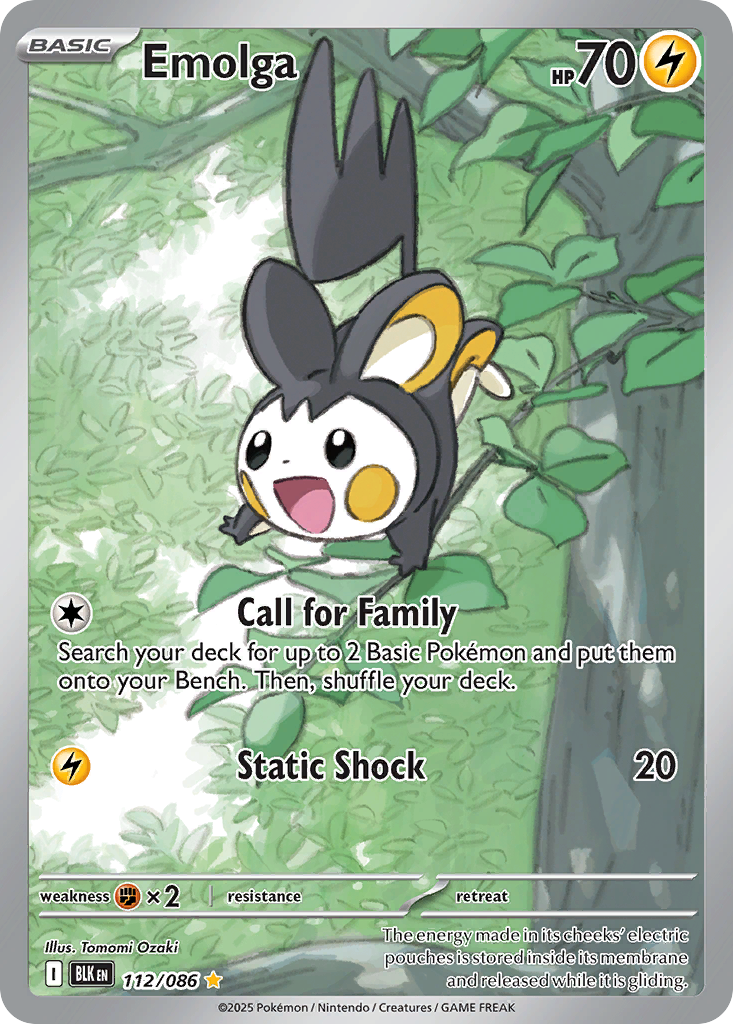 Emolga — Black Bolt card #112 full image