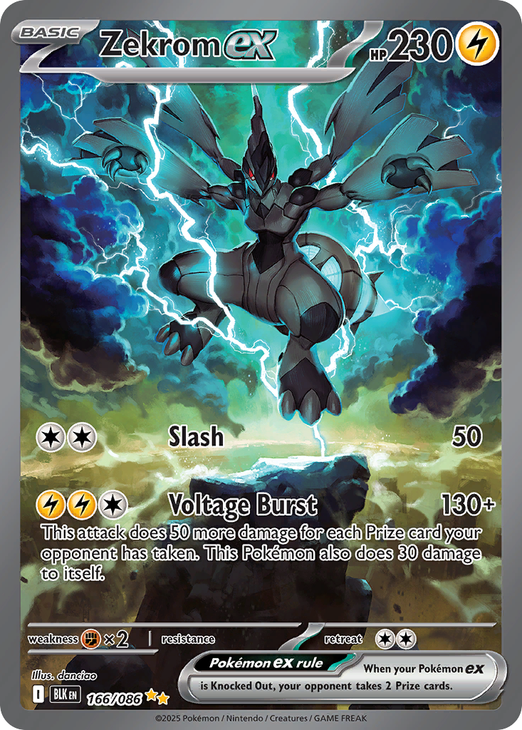 Zekrom ex — Black Bolt card #166 full image
