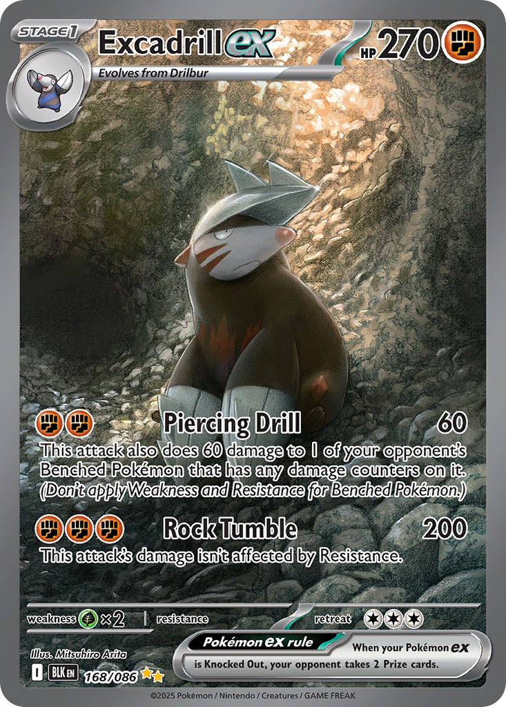 Excadrill ex — Black Bolt card #168 full image