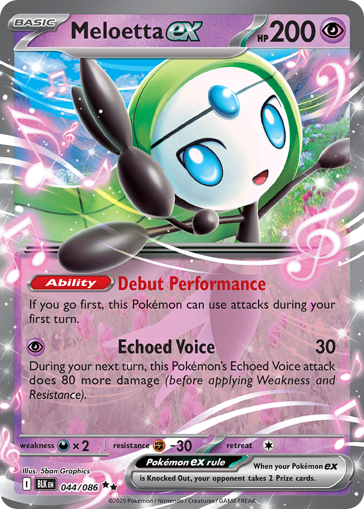 Meloetta ex — Black Bolt card #44 full image