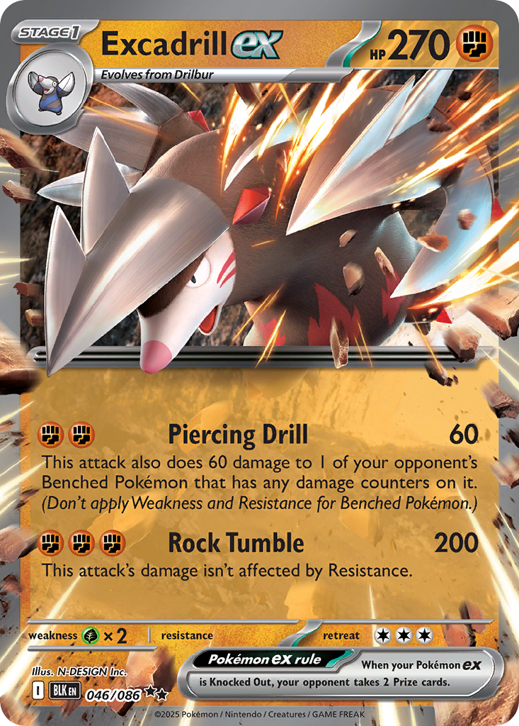 Excadrill ex — Black Bolt card #46 full image