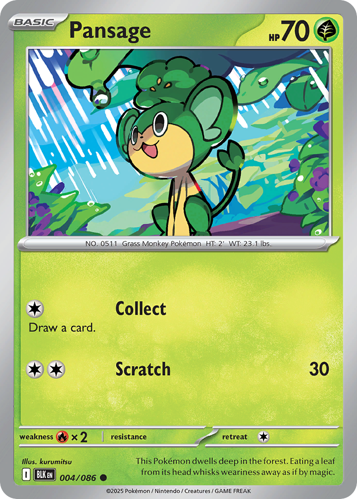 Pansage — Black Bolt card #4 full image