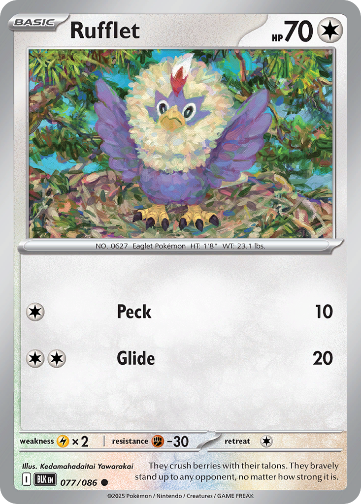 Rufflet — Black Bolt card #77 full image