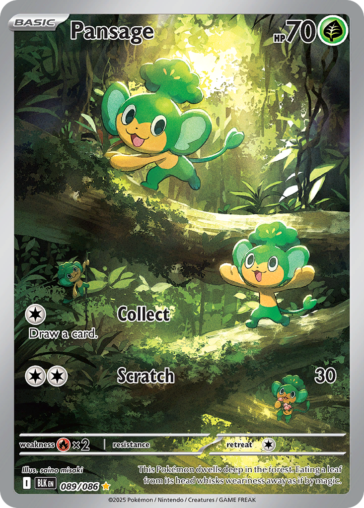 Pansage — Black Bolt card #89 full image