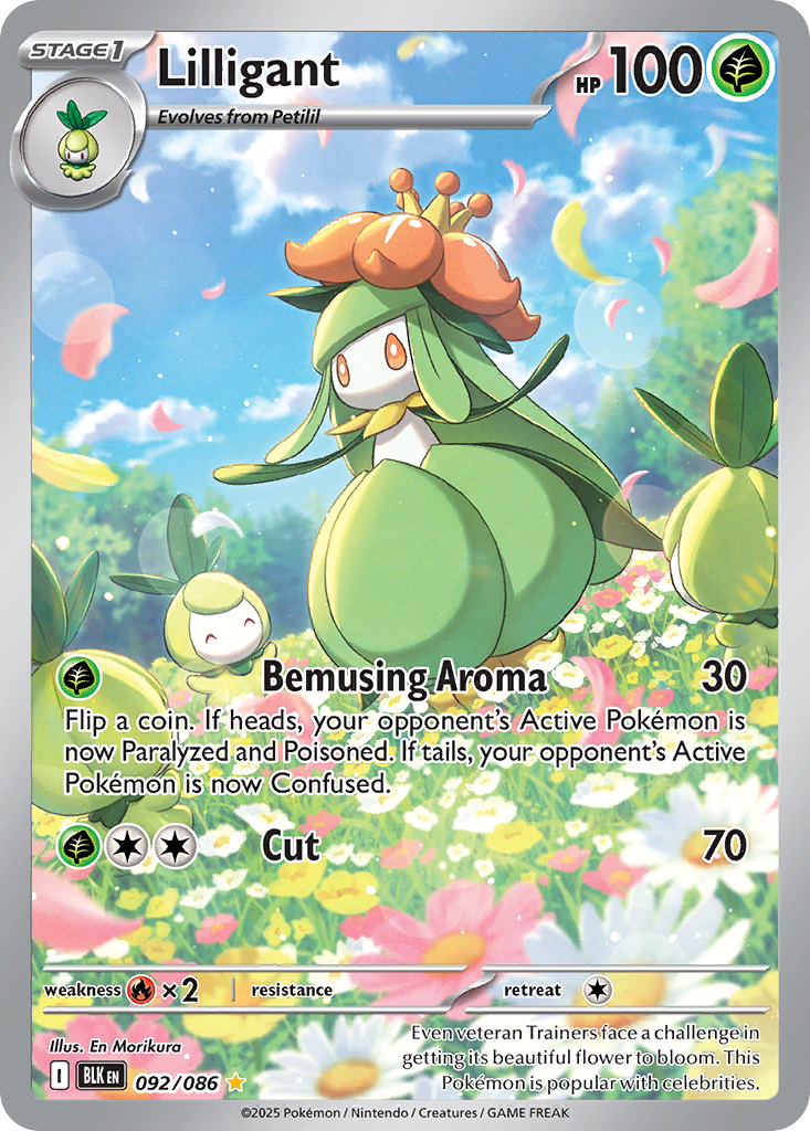 Lilligant — Black Bolt card #92 full image